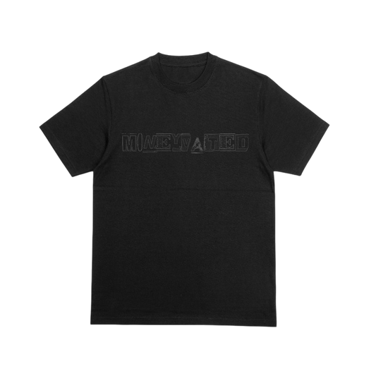 Paper Print Tee - Black (Hidden) - Paid In Ambition